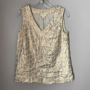 Lucy and Laurel Anthropologie top gold paisley S
